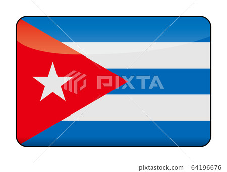 Illustration of a richly designed Cuban flag | Flag icon banner with a half-dimensional and glossy look 64196676