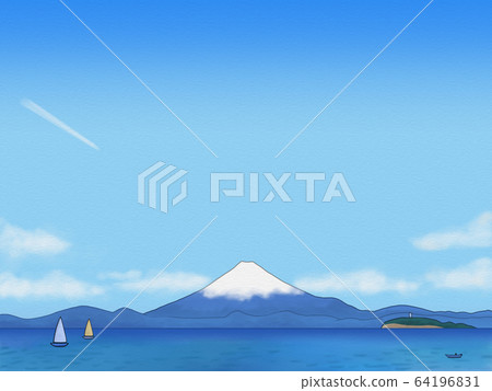 藍天,富士山和大海 藍天,富士山和大海 64196831