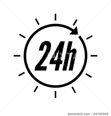 24 hours clock sign icon. 64196948
