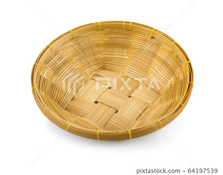 Empty Wicker basket an isolated on white Empty Wicker basket an isolated on white 64197539