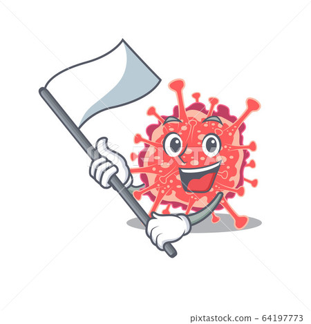 A nationalistic polyploviricotina mascot character design with flag A nationalistic polyploviricotina mascot character design with flag 64197773