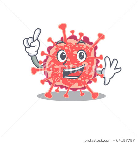 Polyploviricotina mascot character design with one finger gesture Polyploviricotina mascot character design with one finger gesture 64197797