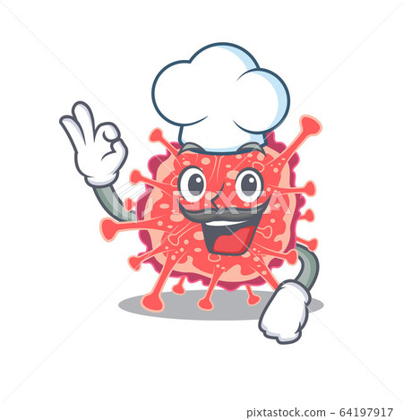 Polyploviricotina chef cartoon design style wearing white hat Polyploviricotina chef cartoon design style wearing white hat 64197917