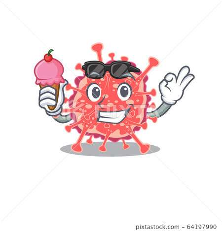 Cartoon design concept of polyploviricotina having an ice cream 64197990