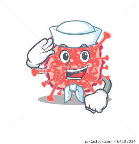 Sailor cartoon character of polyploviricotina with white hat Sailor cartoon character of polyploviricotina with white hat 64198034