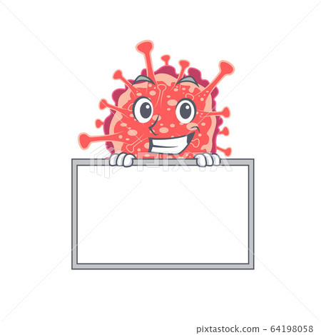 Smiling polyploviricotina cartoon design style has a board 64198058