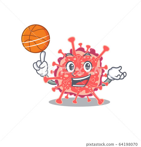 Gorgeous polyploviricotina mascot design style with basketball Gorgeous polyploviricotina mascot design style with basketball 64198070