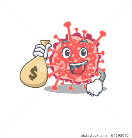 Rich polyploviricotina cartoon design holds money bags 64198072