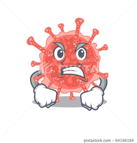 Mascot design concept of oncovirus with angry face Mascot design concept of oncovirus with angry face 64198184