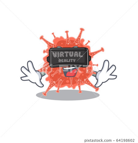A picture of orthocoronavirinae character with Virtual reality headset 64198602