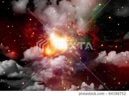 galaxy in a free space. 3D rendering 64198752