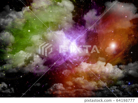 galaxy in a free space. 3D rendering galaxy in a free space. 3D rendering 64198777
