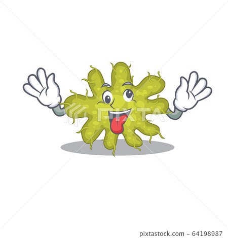 A cartoon design of bacterium having a crazy face A cartoon design of bacterium having a crazy face 64198987
