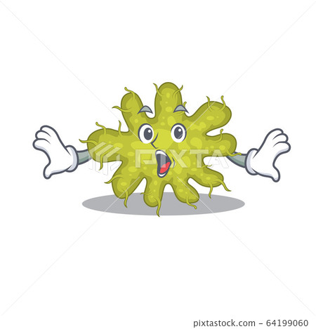 Cartoon design style of bacterium has a surprised gesture 64199060