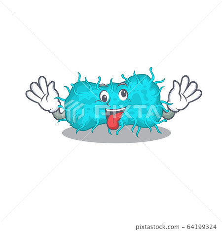 A cartoon design of bacteria prokaryote having a crazy face A cartoon design of bacteria prokaryote having a crazy face 64199324