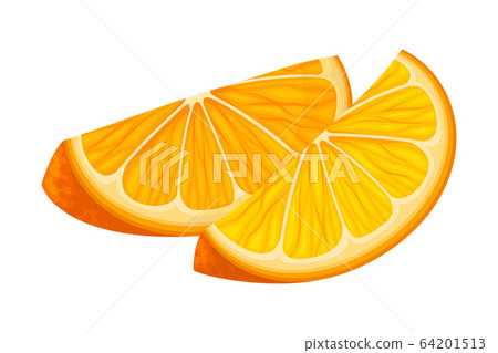 Sliced and Unpeeled Mandarin or Tangerine Fruit Isolated on White Background Vector Illustration Sliced and Unpeeled Mandarin or Tangerine Fruit Isolated on White Background Vector Illustration 64201513