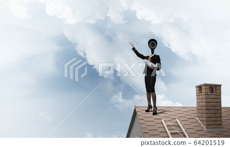 Concept of security and privacy protection with camera headed wo Concept of security and privacy protection with camera headed wo 64201519