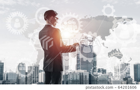 Concept of business success and control with confident boss agai Concept of business success and control with confident boss agai 64201606