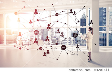 Networking and social communication concept as effective point f 64201611