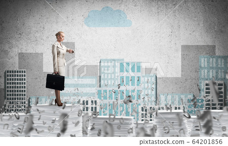 Successful confident business woman in suit. Successful confident business woman in suit. 64201856