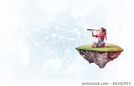 Idea of children Internet communication or online playing and pa 64202953