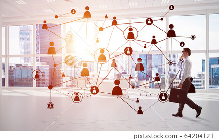 Networking and social communication concept as effective point for modern business 64204121