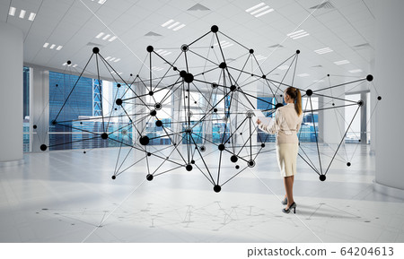 Networking and social communication concept as effective point for modern business Networking and social communication concept as effective point for modern business 64204613