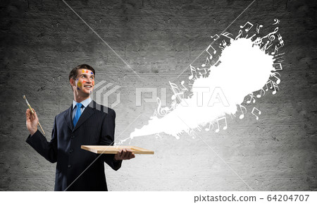 Inspiration of young creative businessman Inspiration of young creative businessman 64204707