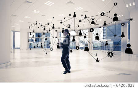 Networking and social communication concept as effective point f 64205022