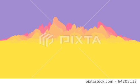 Abstract colorful waves side view. Background for design. Raster illustration for banners, covers, posters, with copy space. Raster. Abstract colorful waves side view. Background for design. Raster illustration for banners, covers, posters, with copy space. Raster. 64205112