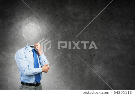Man thinking over his idea Man thinking over his idea 64205118