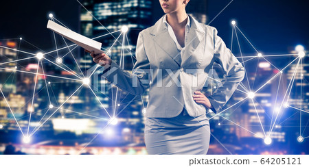 Concept of modern business networking that connect and cooperate Concept of modern business networking that connect and cooperate 64205121