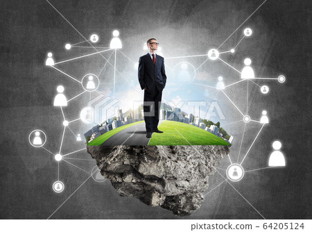 Concept of modern wireless technologies as effective tool for business 64205124