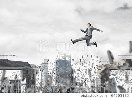 Problem and difficulties overcoming concept. Problem and difficulties overcoming concept. 64205183
