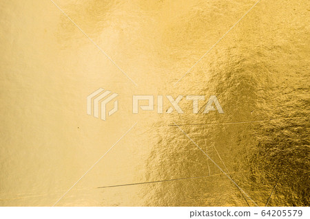 Gold foil leaf shiny wrapping paper texture background for wall paper decoration element 64205579