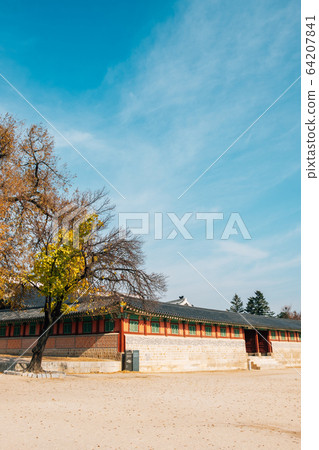 Gyeongbokgung Palace at autumn in Seoul, Korea 64207841