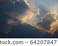 evening cloudy sky at sunset 64207847