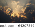 evening cloudy sky at sunset 64207849