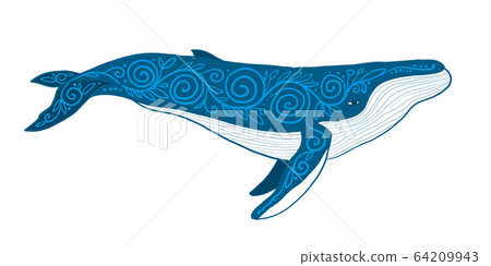 Wild Whale with Ethnic Ornaments - Stock Illustration [64209943] - PIXTA