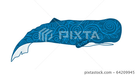 Wild Whale with Ethnic Ornaments - Stock Illustration [64209945] - PIXTA