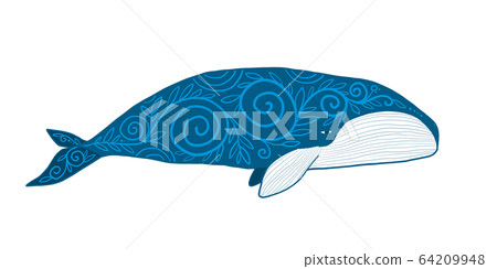 Wild Whale with Ethnic Ornaments - Stock Illustration [64209948] - PIXTA