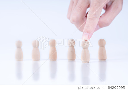 Business hand chooses leadership for modern 64209995