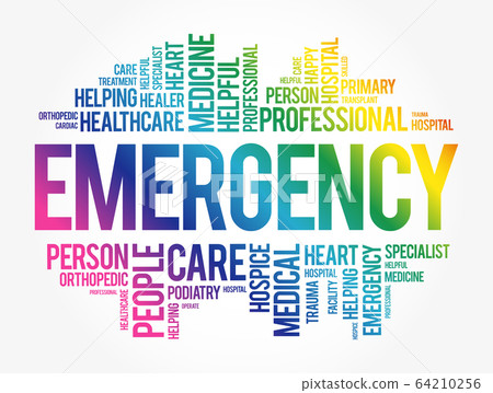 Emergency word cloud collage 64210256