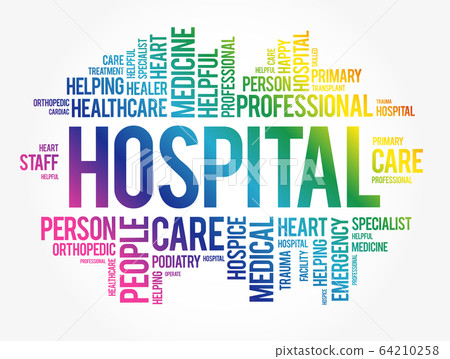 Hospital word cloud collage Hospital word cloud collage 64210258