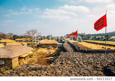 Seongeup Folk Village, Korean old traditional town in Jeju Island, Korea 64211017