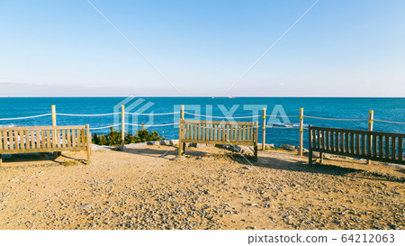 Winter sea and bench in Ganjeolgot, Ulsan, Korea Winter sea and bench in Ganjeolgot, Ulsan, Korea 64212063