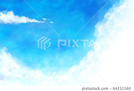 插畫素材藍天天空雲朵水彩背景背景素材 插圖素材 圖庫
