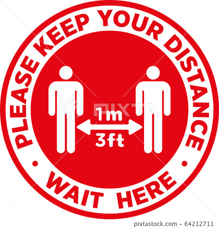 Social Distancing Signage or Floor Sticker. 64212711