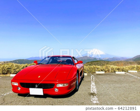 Ferrari and Mount Fuji 64212891