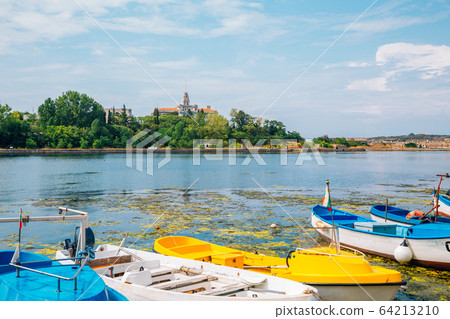 Black sea and harbor landscape in Sozopol, Bulgaria 64213210